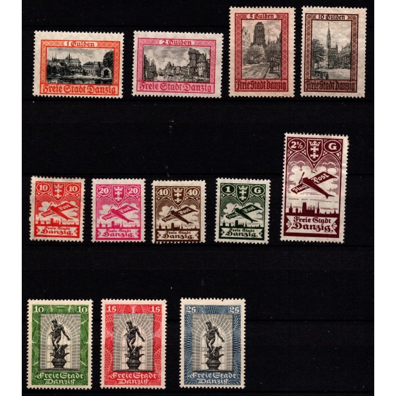 1920-39 - Danzig - Bedre samling enkeltmærker, nogle med prøvning (BPP), sæt mm. i indstiksbog. - Frimærker - Stemplet & Ustemplet.